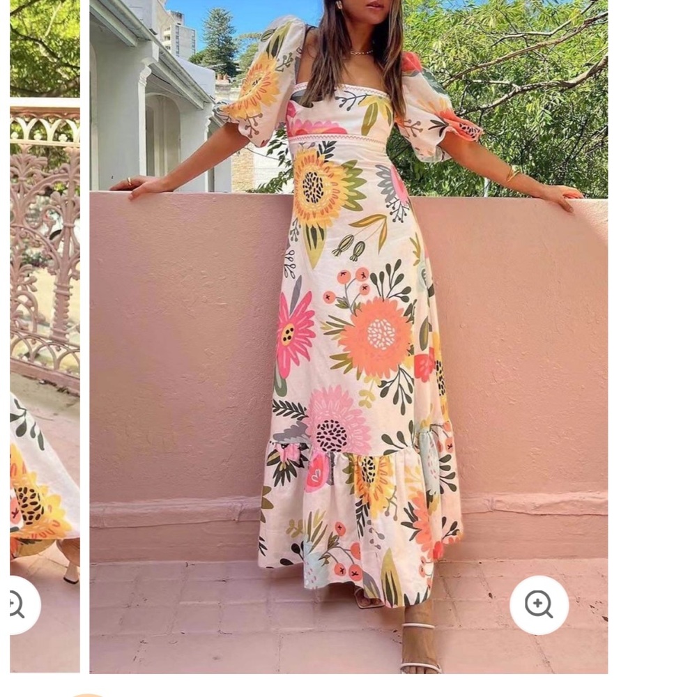Chic White and Pink Maxi Dress